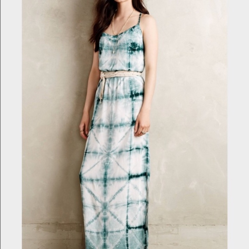 Anthropologie Tie Dye Maxi Dress + Roped Belt